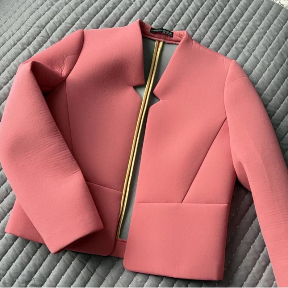Scotch & Soda Coral Pink Cropped Blazer